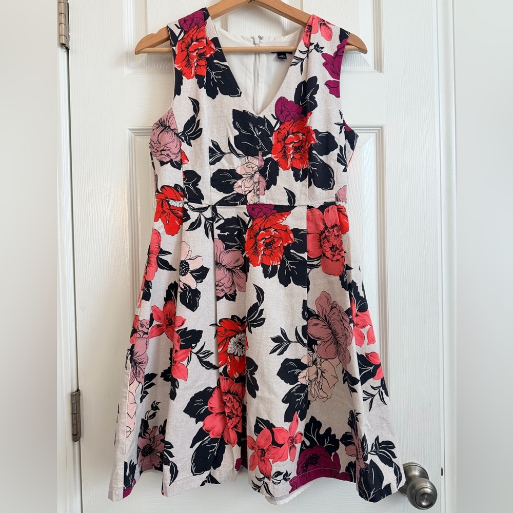 Ann Taylor Floral Dress - Red and Pink